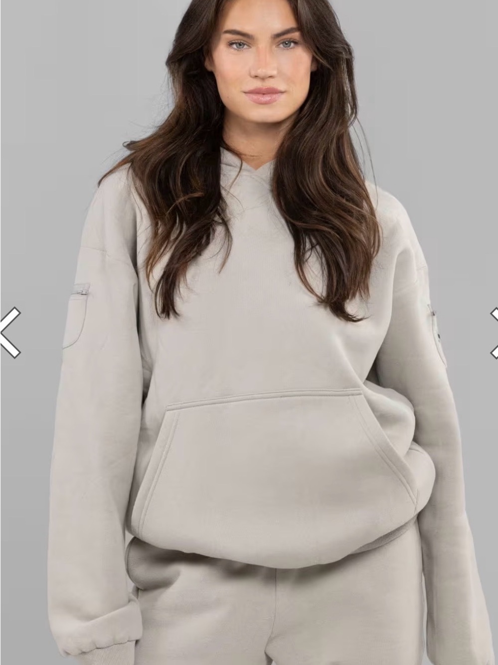Comfrt Travel Hoodie and Sweat Pants in Stone - Women's Casual Top
